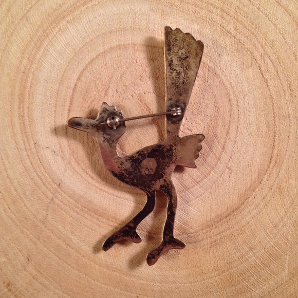 Vintage FJ Navajo Roadrunner Brooch - Picture 2 of 4